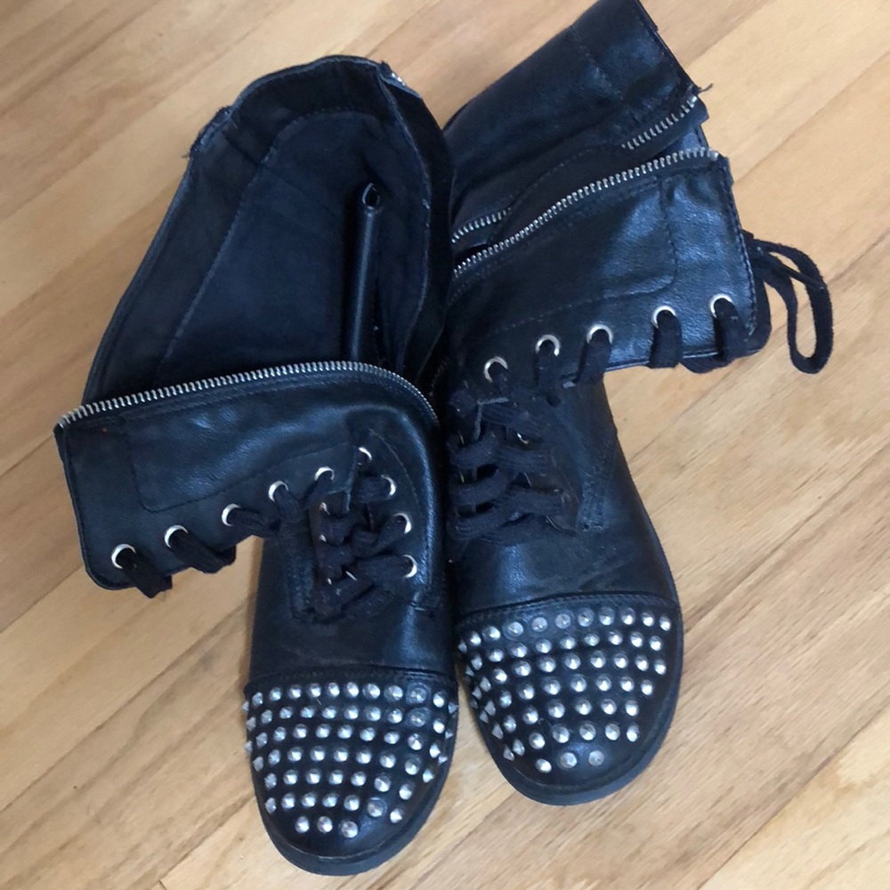 Steve Madden Black studded boots. Great condition!